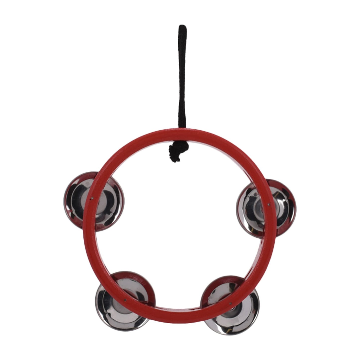 Broadway Gifts 4.7" Red Wood and Brass Tambourine Ornament Decoration