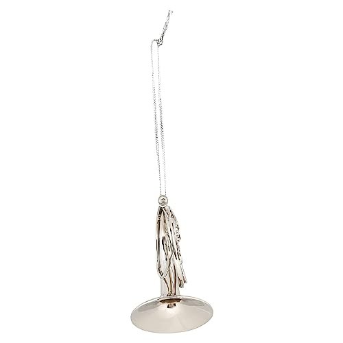 Broadway Gifts Co Silver Tone French Horn Instrument 4 inch Brass Hanging Ornament