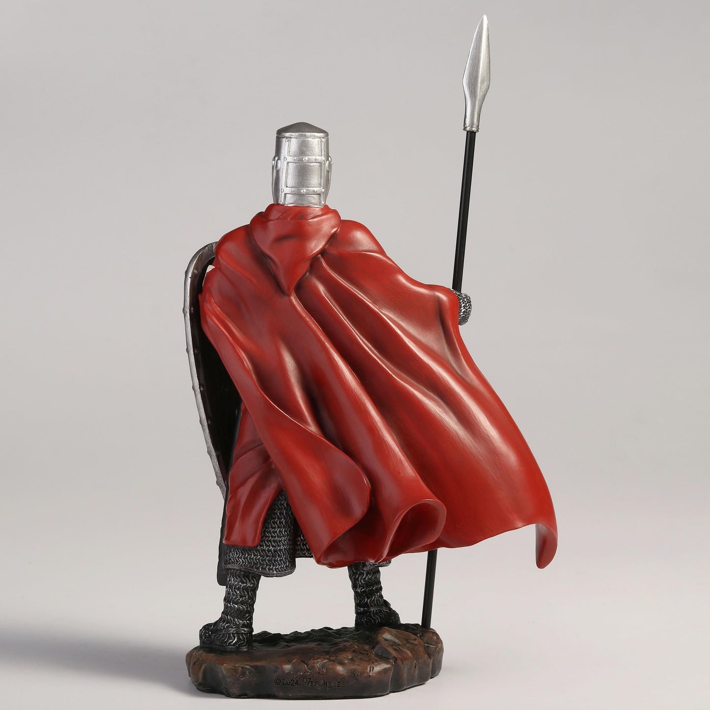 Veronese Design 7 3/4 Inch Maltese Knights Hosipitaller Templar Spear and Shield Hand Painted Polystone Home Decor Statue Collectibles