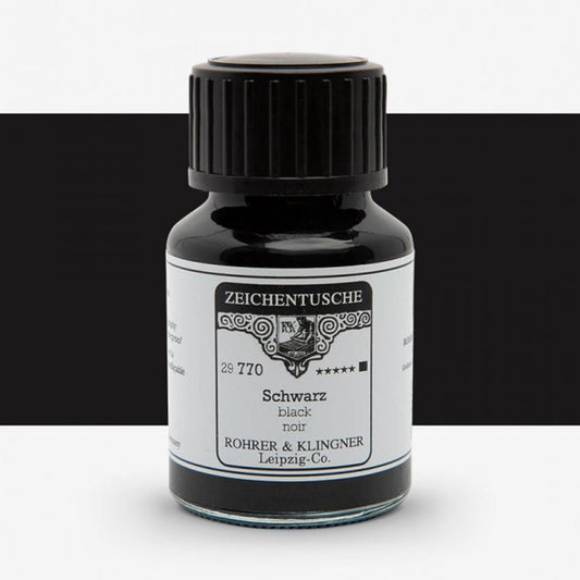 Rohrer & Klingner 50 ml Bottle Calligraphy Ink | Black / Schwarz
