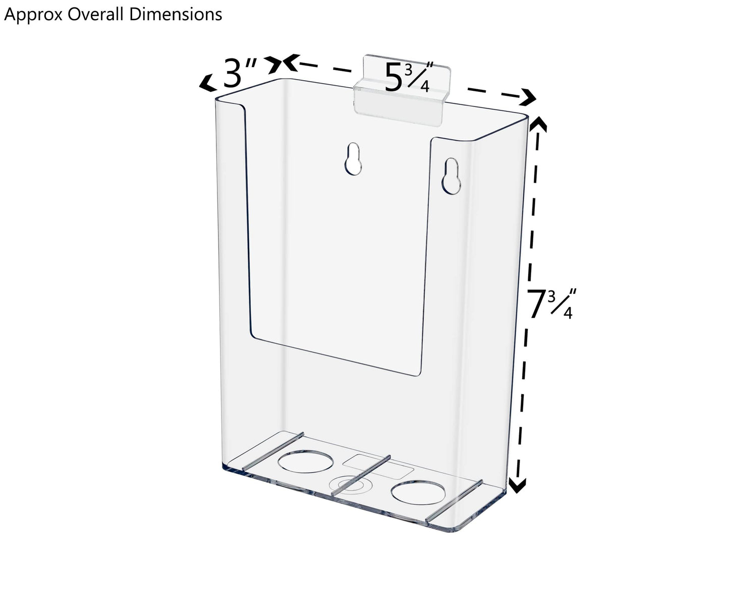 Marketing Holders 6 Pack Slatwall Brochure Holder Pamphlet Holds 4.5" W Literature BiFolds Display Rack Printed Half Sheet Literature Advertising Doctors Offices Retail Stores Big Box Stores