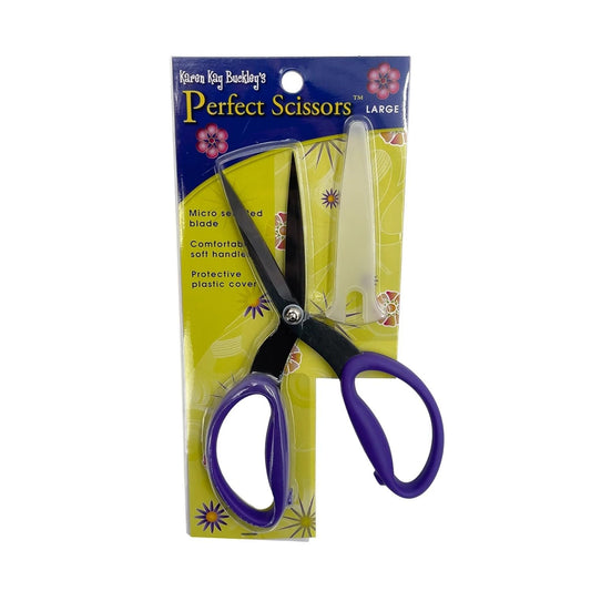Karen Kay Buckley® Perfect Scissors™, Large 7-3/4 Inch #KKBPSL Micro-Serrated Non-Slip Blades for Garment Sewing, Quilting, Patchwork, Crafts. Sharp Blades Grip Fabric and Cut Many Layers