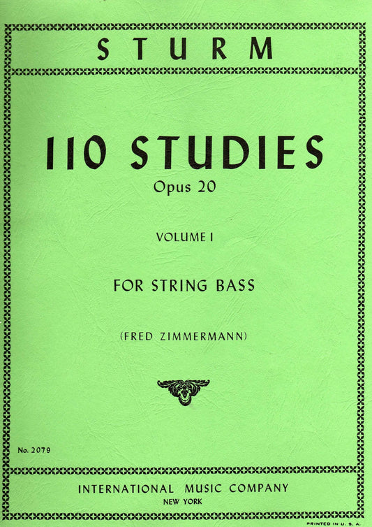 Sturm 110 Studies : Opus 20 : Volume I : For String Bass