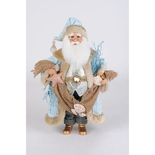 Karen Didion Coastal Shell Swag Santa Figurine