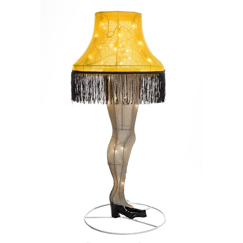 Kurt Adler Leg Lamp 3D Tinsel Lighted Lawn Decor, 28-Inch,Yellow