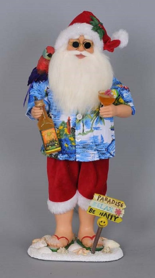 Karen Didion Originals Margarita Beach Santa Figurine, 18 Inches - Handmade Christmas Holiday Home Decorations and Collectibles