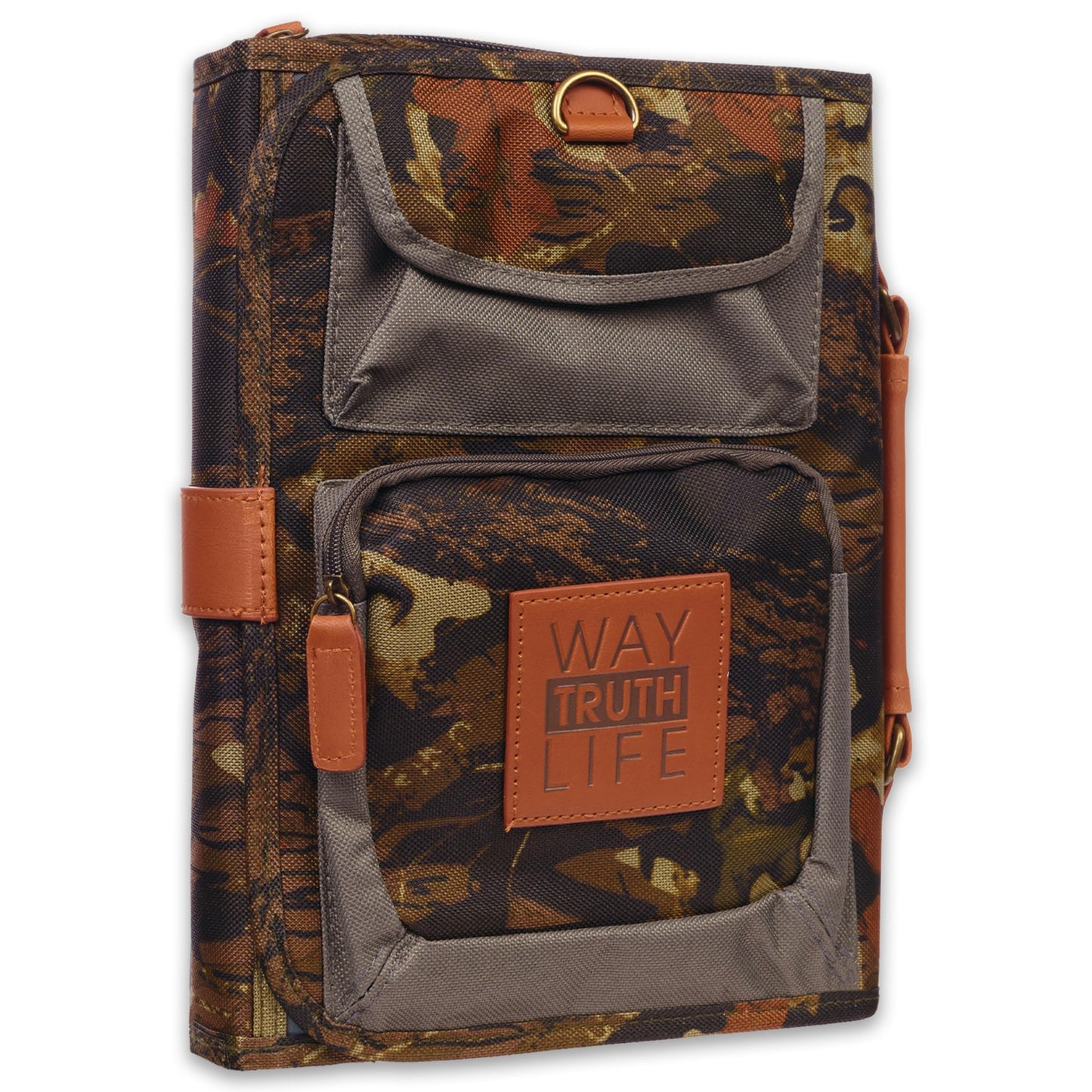 Tri-Fold Realtree Camo Bible / Book Organizer w/"Way-Truth-Life" Badge (Medium)
