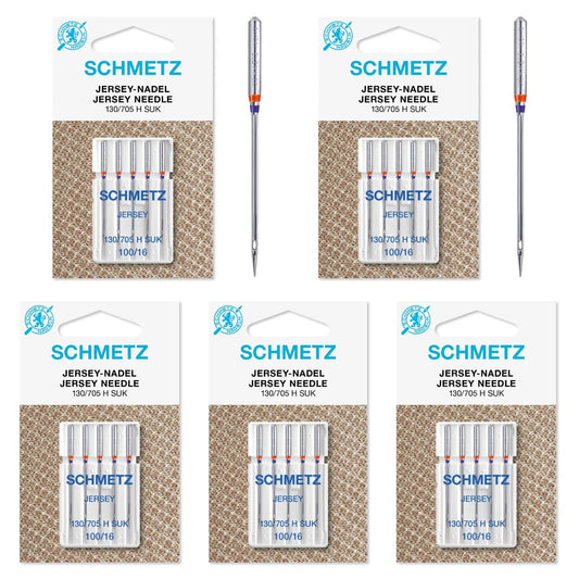 25 Schmetz Jersey Ball Point Sewing Machine Needles 130/705 H SUK Size 100/1625