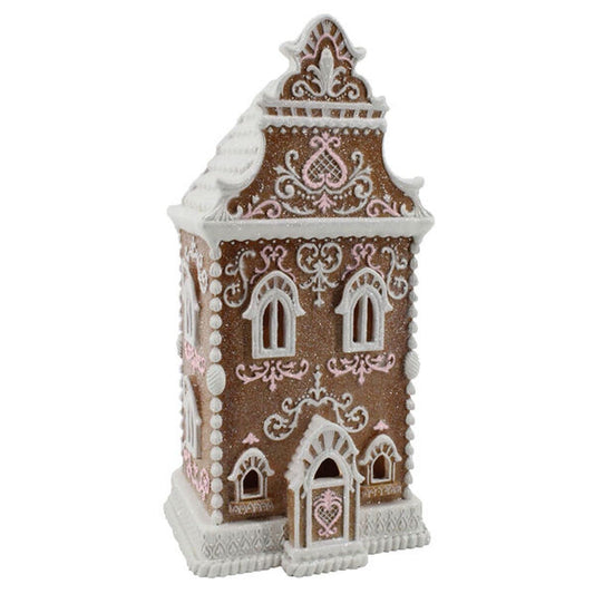 December Diamonds Gingerbread Sweet Shoppe House Figurine with LED - Christmas Decor
