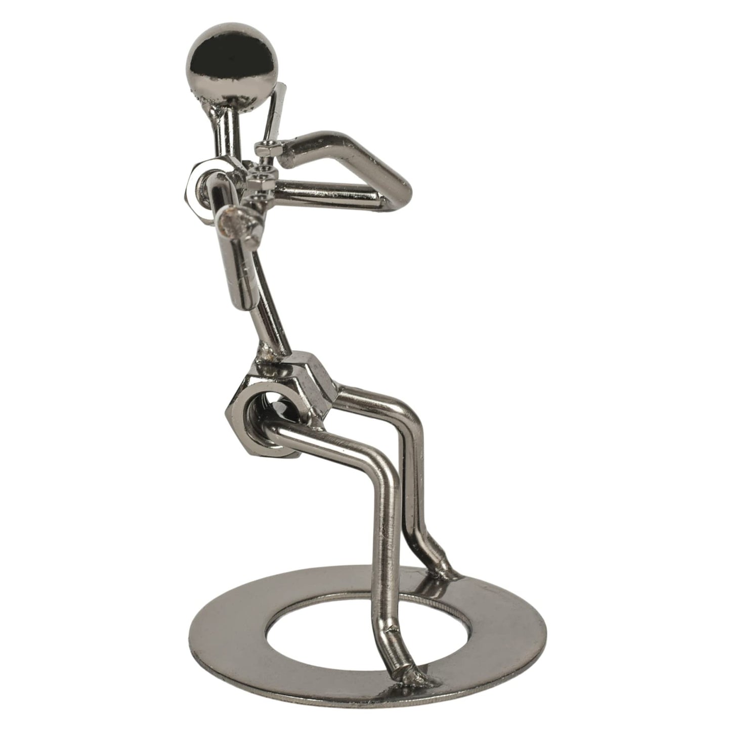 Broadway Gifts Co Silver Tone Polished Flutist 6 inch Metal Table Top Figurine