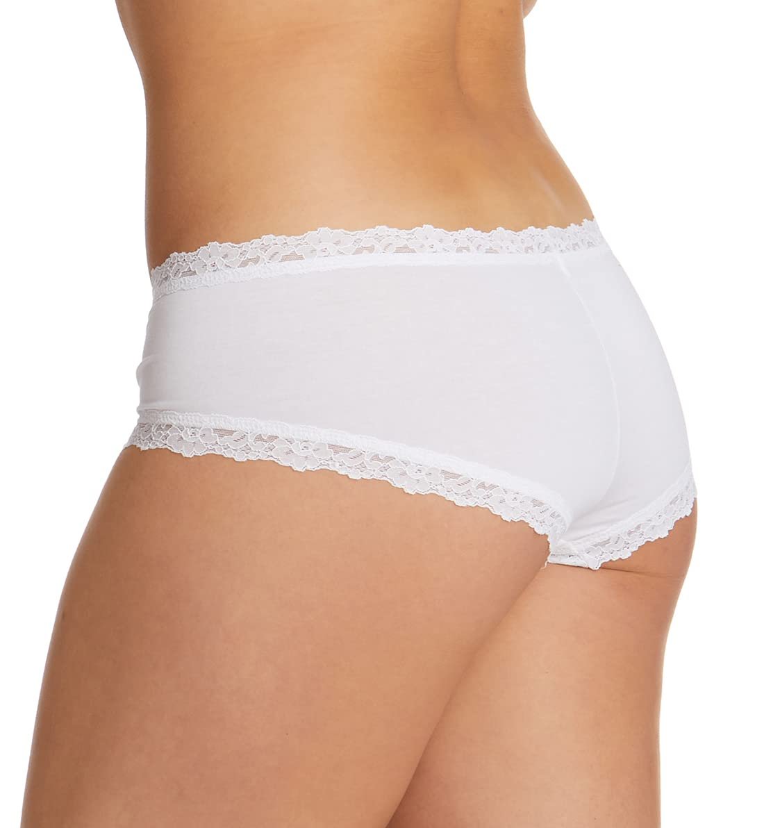 hanky panky Women's Rolled Organic Cotton Boyshort with Lace