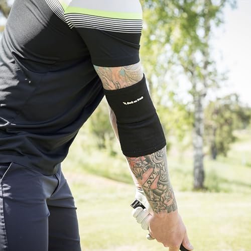 Back on Track Therapeutic 2-Way Stretch Black Elbow Brace - Enhanced Recovery & Support for Tennis, Golf, Training, Work and Daily Activities, Black, S