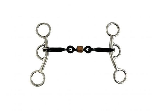 Showman Stainless Steel Junior Cow Horse Bit w/ 5" 3-Piece Sweet Iron Snaffle Mouth