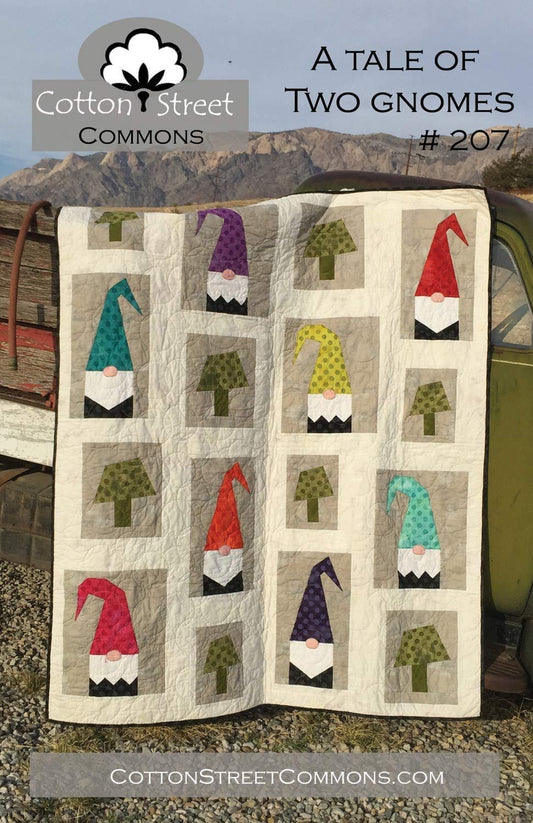 AAWFHRIE A Tale of Two Gnomes Quilt Pattern CSC207 60" x 72" Multicolored Cotton Quilt Pattern