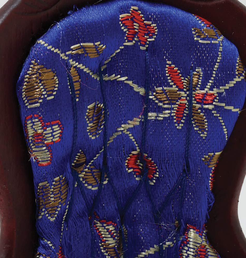 Classics by Handley Dollhouse Miniature Victorian Lady's Chair, Mahogany with Blue Floral Fabric