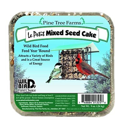 BestNest Pine Tree Farms Le Petit Mixed Seed Cakes, Pack of 12 – 9 oz Each, Formed Bird Seed Cakes with Sunflower, Millet, Peanuts – Ideal for Suet, Seed, Platform Feeders, Tidy Wild Bird Food