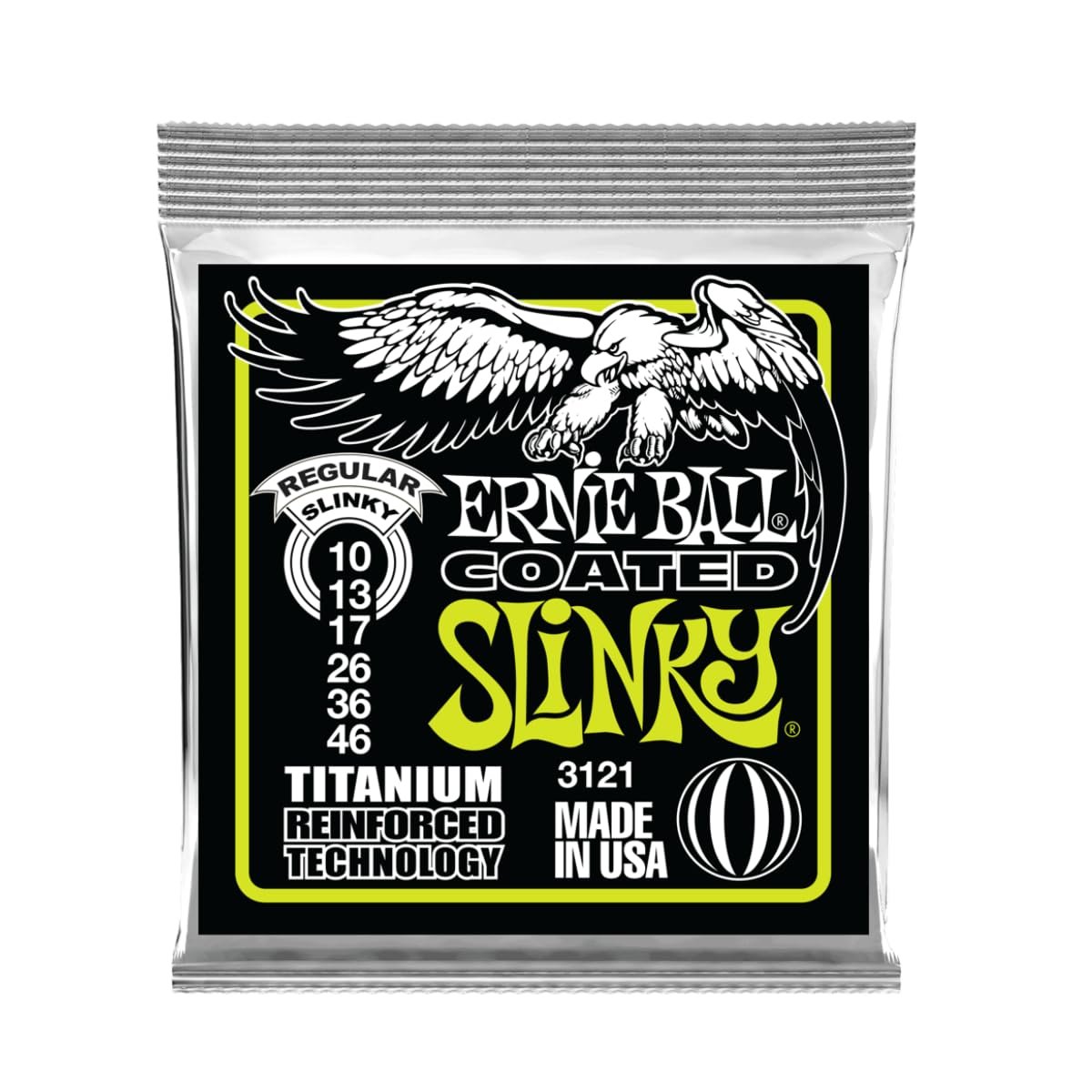 3 Sets of Ernie Ball Coated 3121 Regular Slinky Electric Guitar Strings 10-46