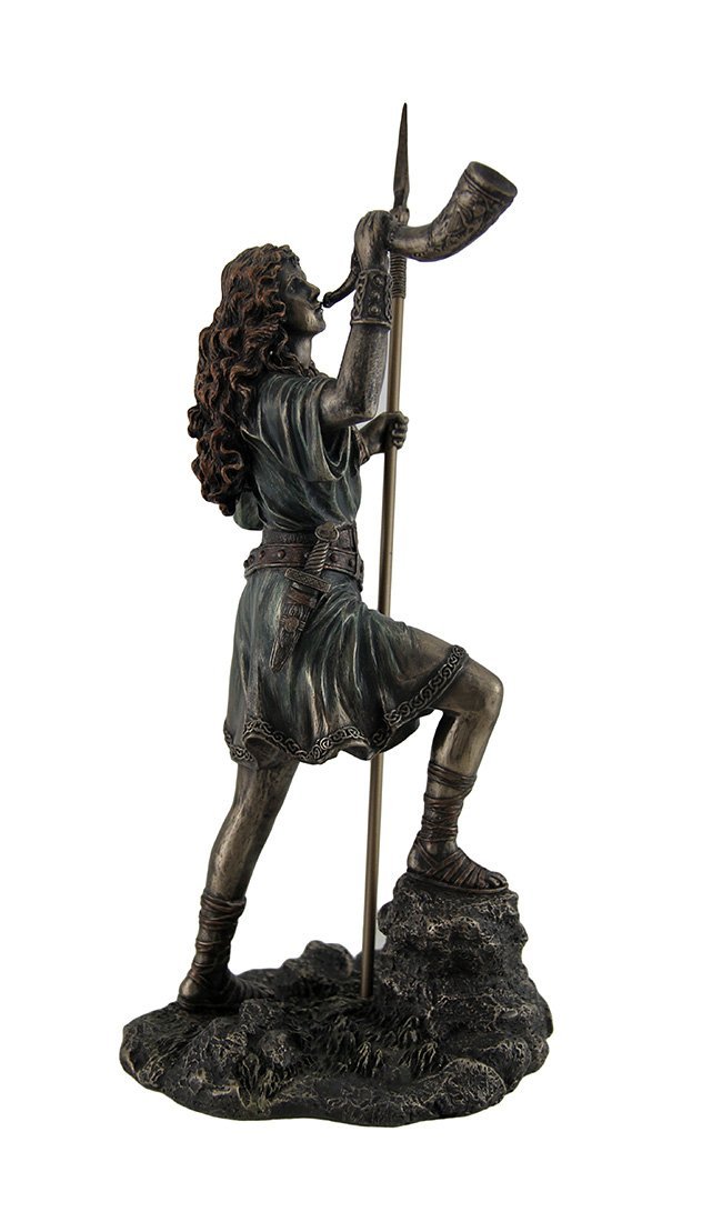 Veronese Design Boudica Warrior Queen of Iceni Holding Spear Blowing Celtic Horn Statue