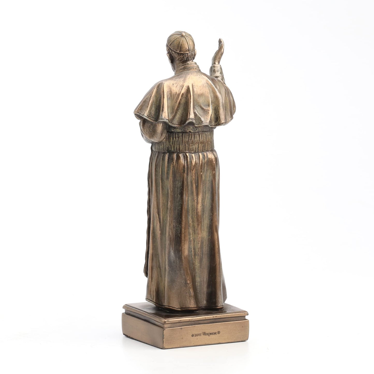 11 Inch Pope Francis Cold Cast Decorative Figurine, Bronze Color