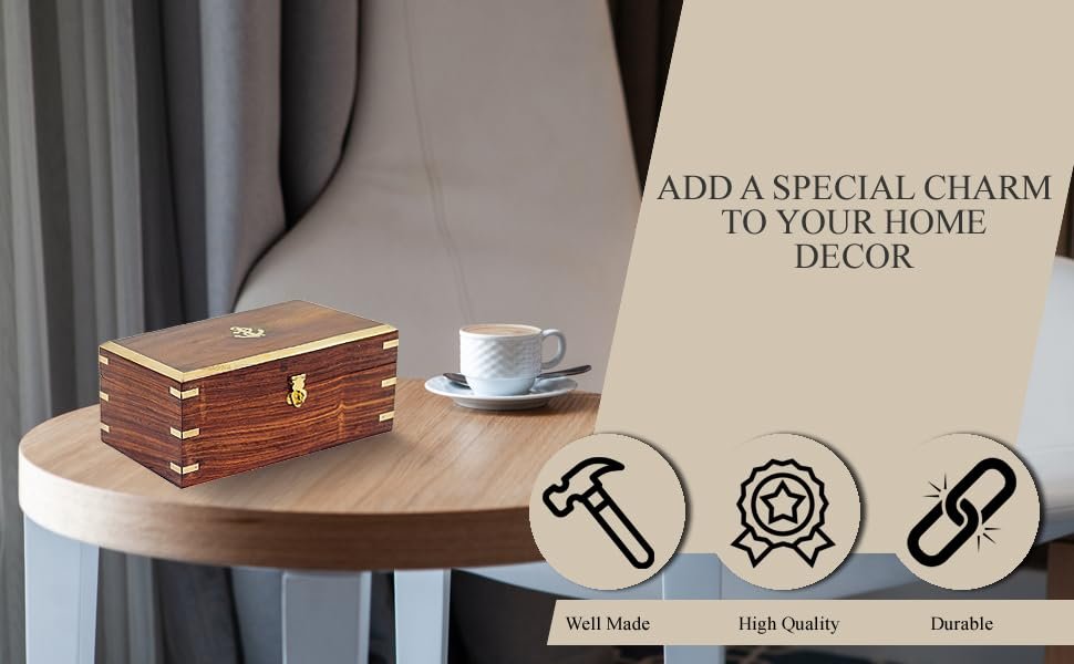 Nagina International Wooden Chest Featuring a Pirate's Anchor: A Perfectly Crafted Box for Jewelry and Decorative Storage