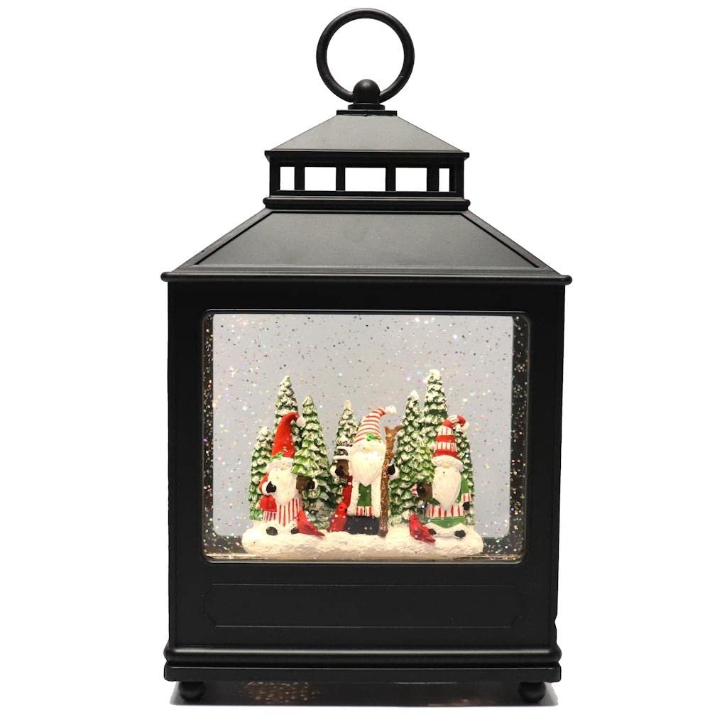 Raz Imports Gnomes in Forest Lighted Water Lantern 11 Inch