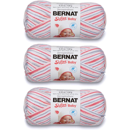 Bernat 166031-31425 Softee Baby Yarn - Ombres - Princess Pebbles