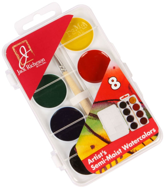 Jack Richeson Student Semi Moist Watercolor, Set of 8
