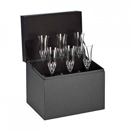 Waterford Lismore Essence Flute Deluxe Gift Box, Set of 6, 6 Count (Pack of 1), Clear