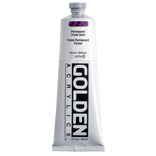 Heavy Body Acrylics by GOLDEN, Permanent Violet Dark, 5 fl. oz. Tube, Professional Acrylic Paint, Transparent