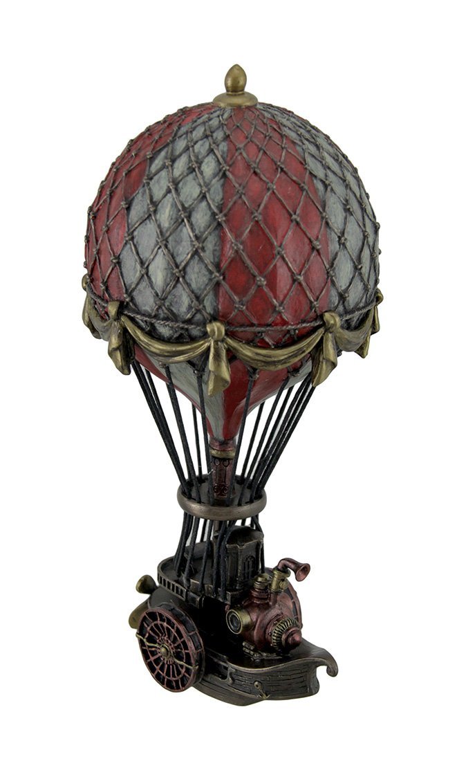 Veronese Design Hand Painted Steampunk Hot Air Balloon Fantasy Statue