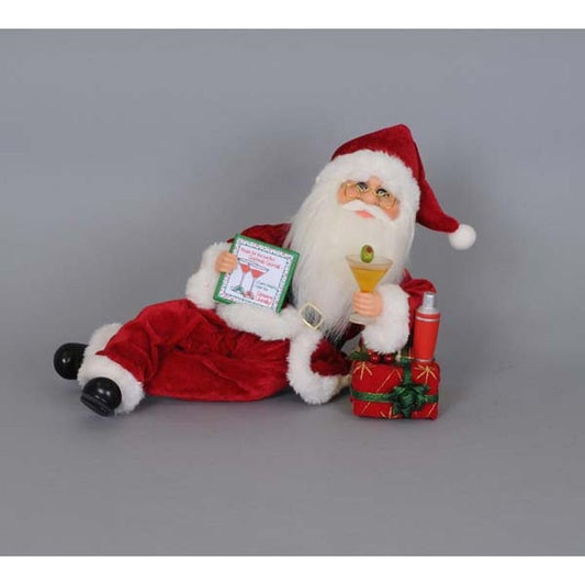 Karen Didion Originals Martini Mixer Santa Figurine, 12 Inches - Handmade Christmas Holiday Home Decorations and Collectibles