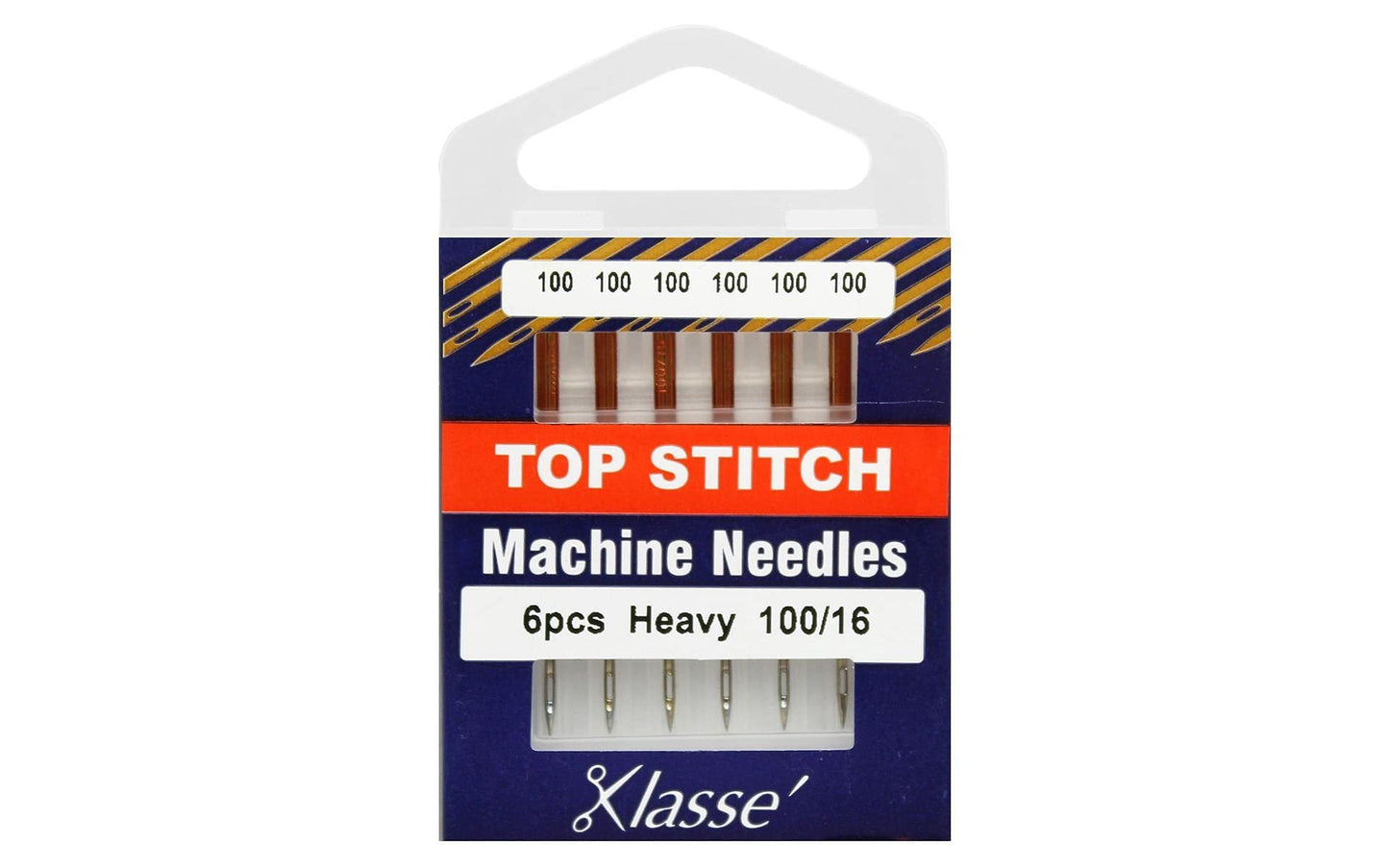 Klasse Machine Needle Topstitch Size 100/16 6pc