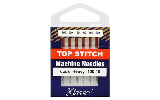 Klasse Machine Needle Topstitch Size 100/16 6pc
