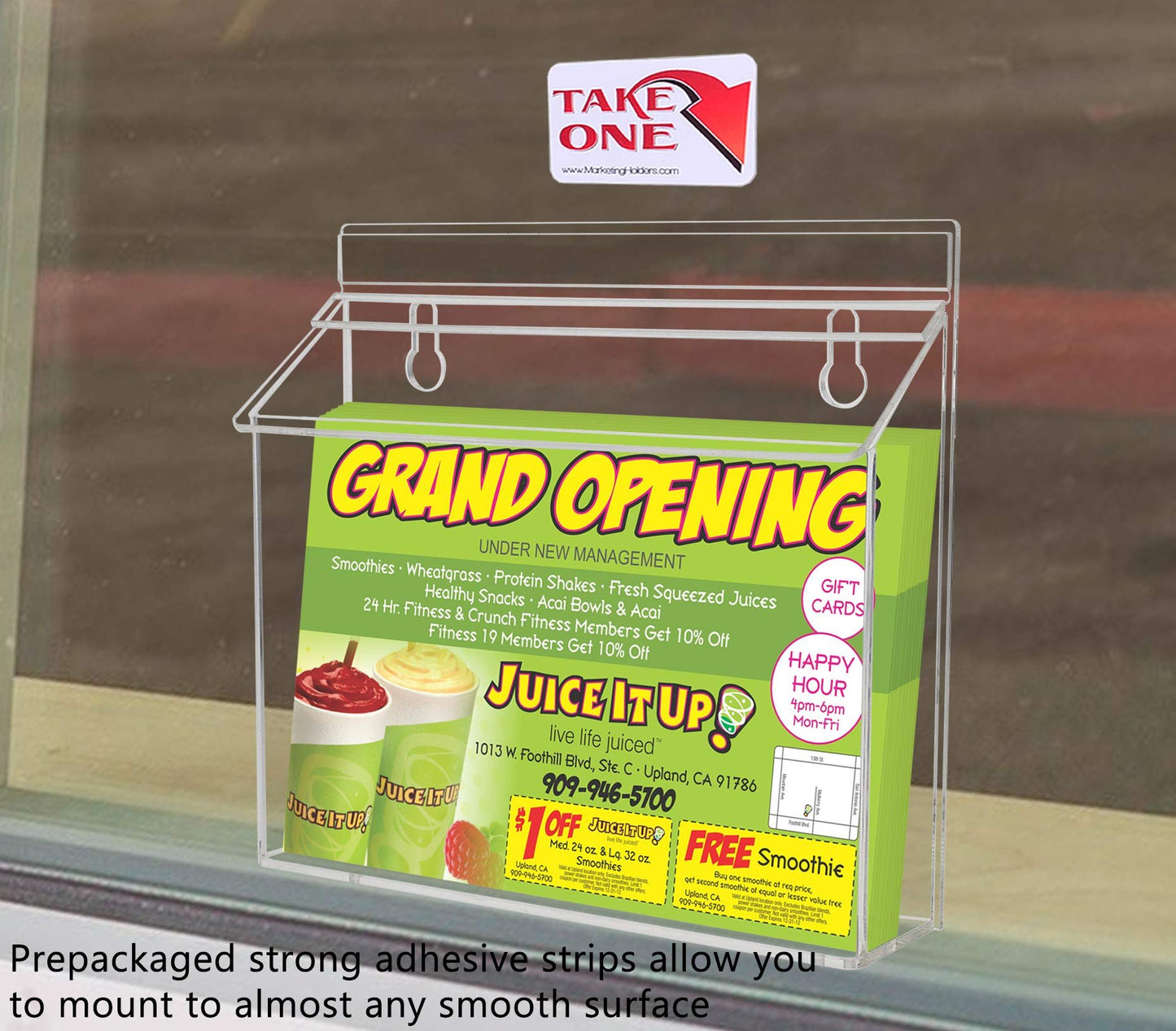 Marketing Holders Outdoor Brochure Holder Holds 9” x 6” Booklets and Bifolds Wall Mount Clear Acrylic Box with Lid Store Front Pamphlet Display Take One Organizer Bin