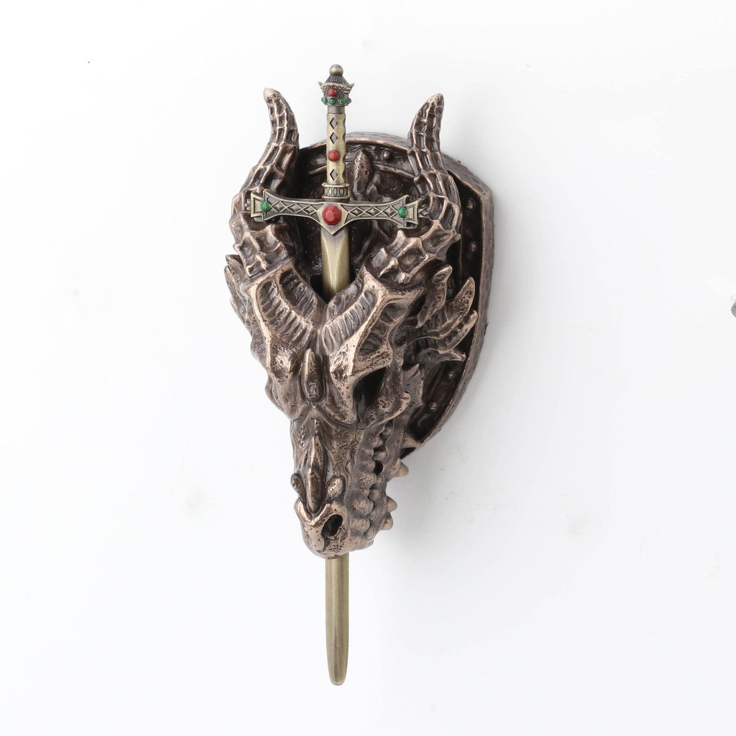 Veronese Design 6 1/4 Dragon Skull Trophy Sword Sheath Resin Wall Sculpture Bronze Finish Letter Opener