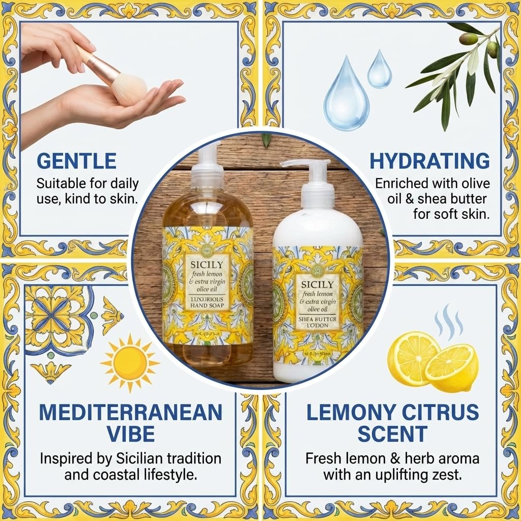 Greenwich Bay Trading Company Sicily Soap and Lotion Set 16oz Size