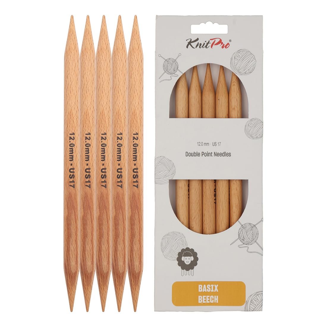 KnitPro Basix Beech Double Pointed Needles 8" (20cm)