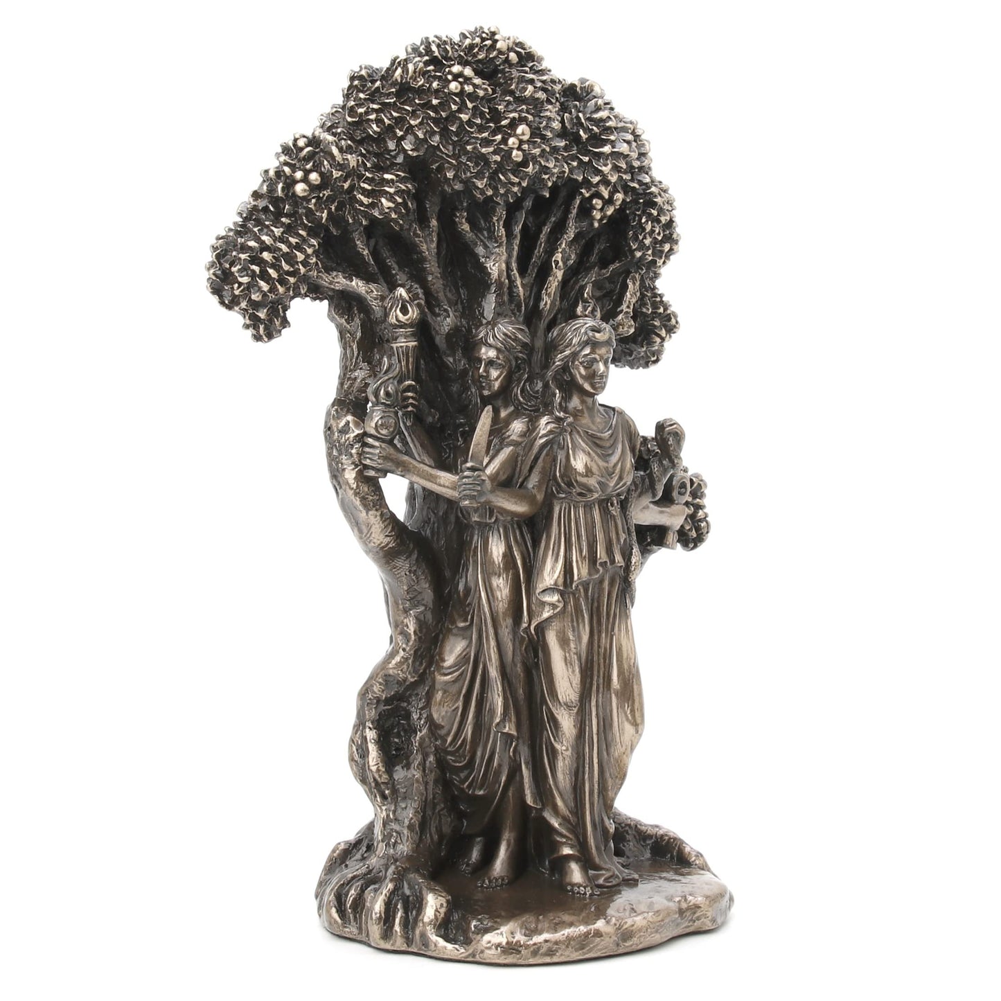 Veronese Design 7 1/4" Triple Moon Goddess Hecate Resin Statue Antique Bronze Finish