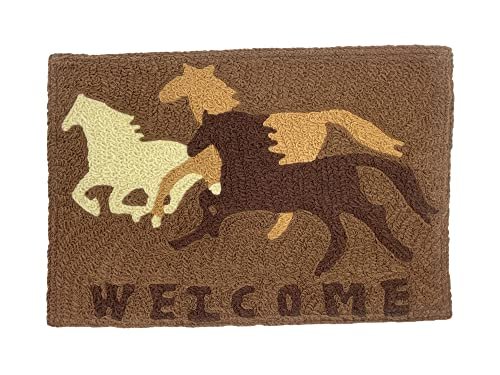 Jellybean Indoor/Outdoor Decorative Welcome Horses Accent Rug - 20" X 30"