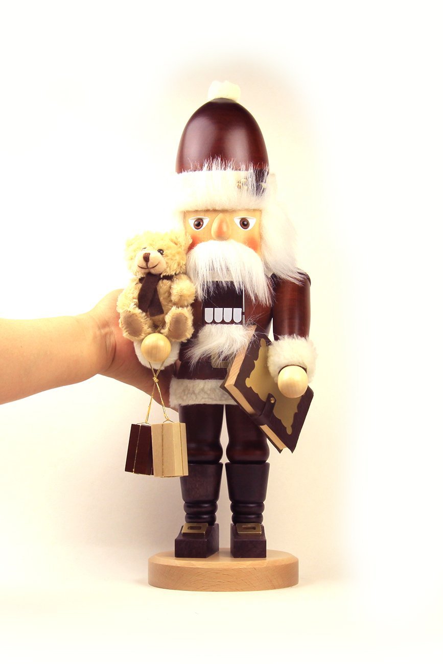 German Christmas Nutcracker Santa Claus Teddy natural colors - 44,0 cm / 17 inch - Christian Ulbricht