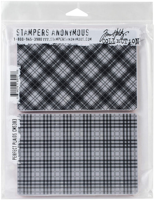 Tim Holtz - Stampers Anon Cling RBBR Stamp Set PFCT, Perfect Plaid