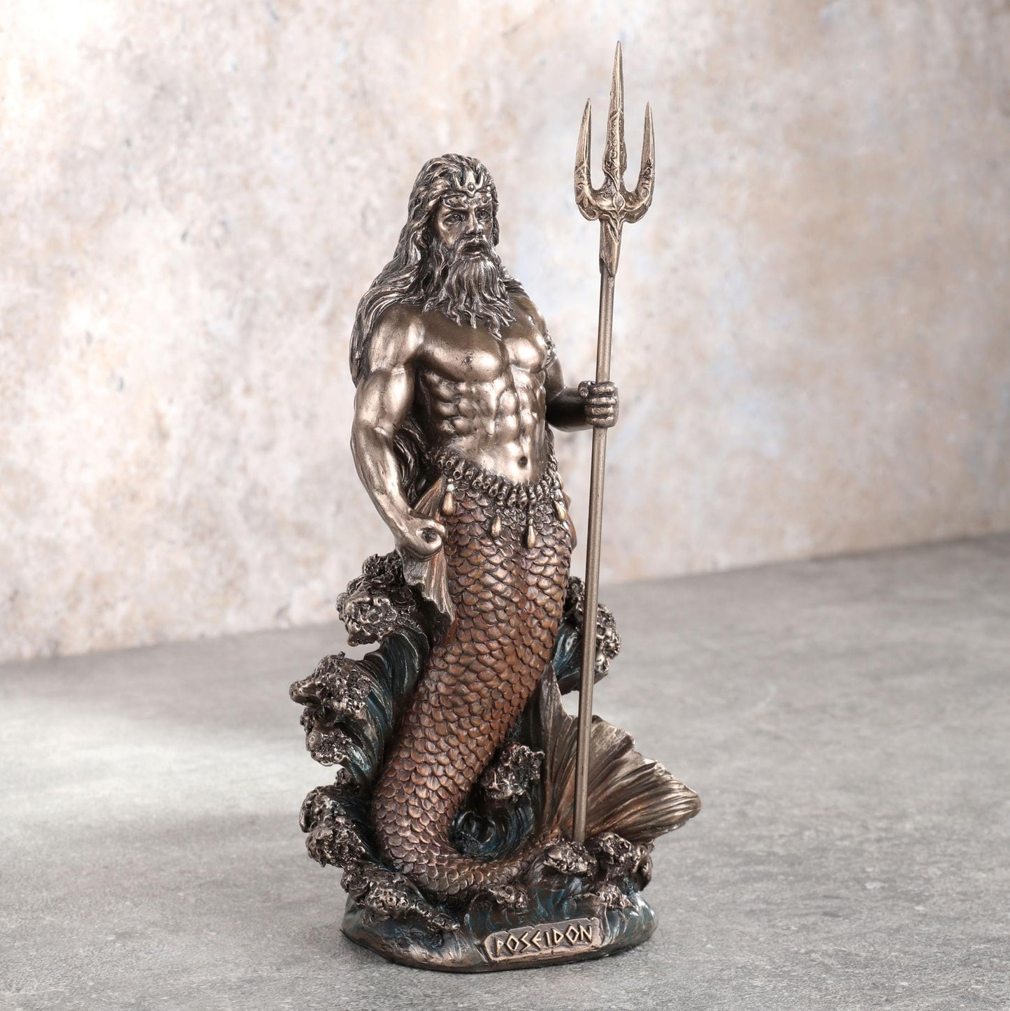 Veronese Design 7 1/8 Inch Tall Poseidon Greek God of The Sea Cold Cast Resin Bronze Finish Sculpture