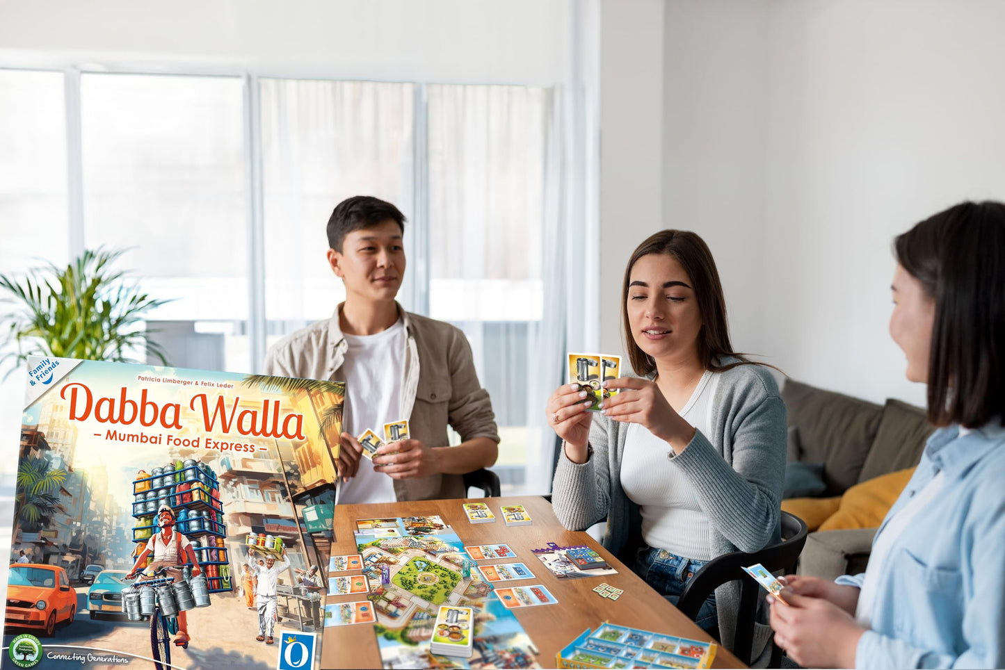 Queen Games Dabba Walla - Mumbai Food Express Strategy Board Game 2-4 Players, Family Board Game