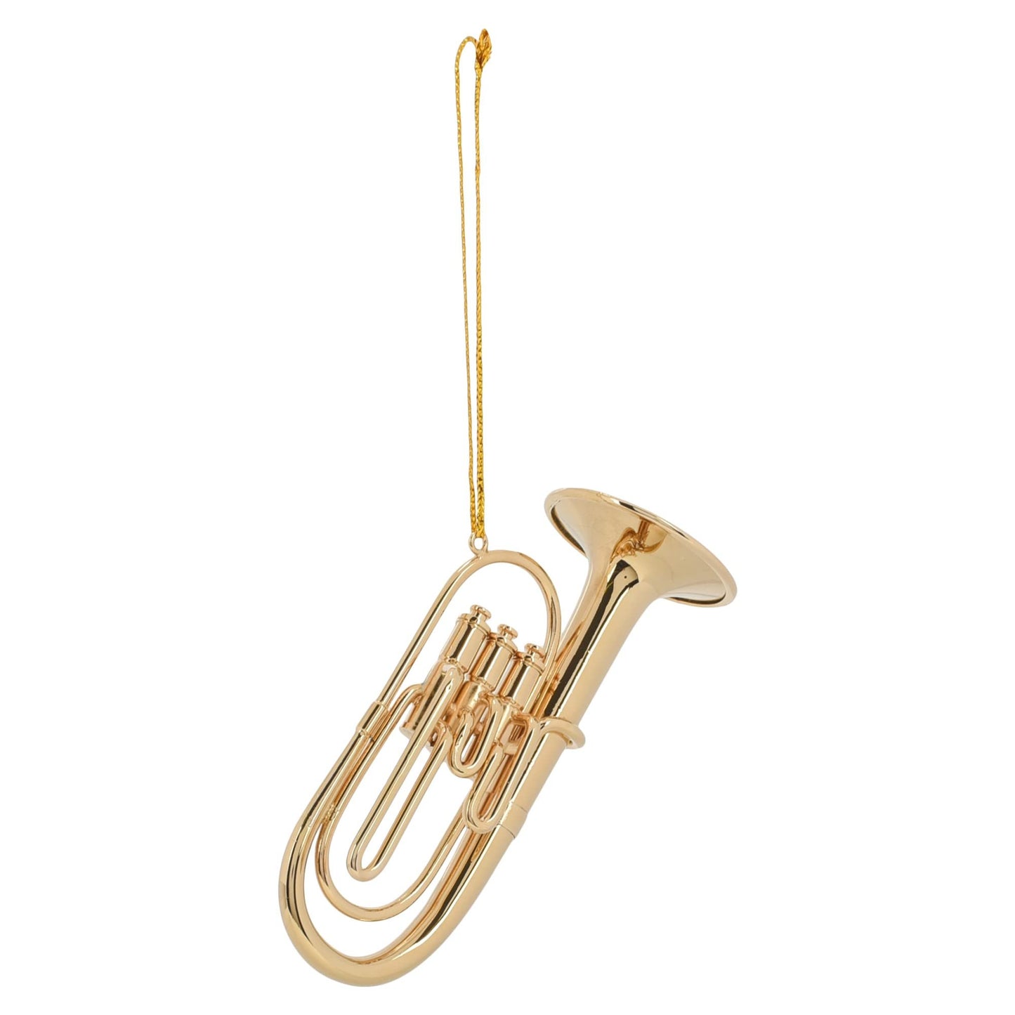Broadway Gifts Co Gold Tone Tuba Instrument 4 inch Brass Hanging Ornament