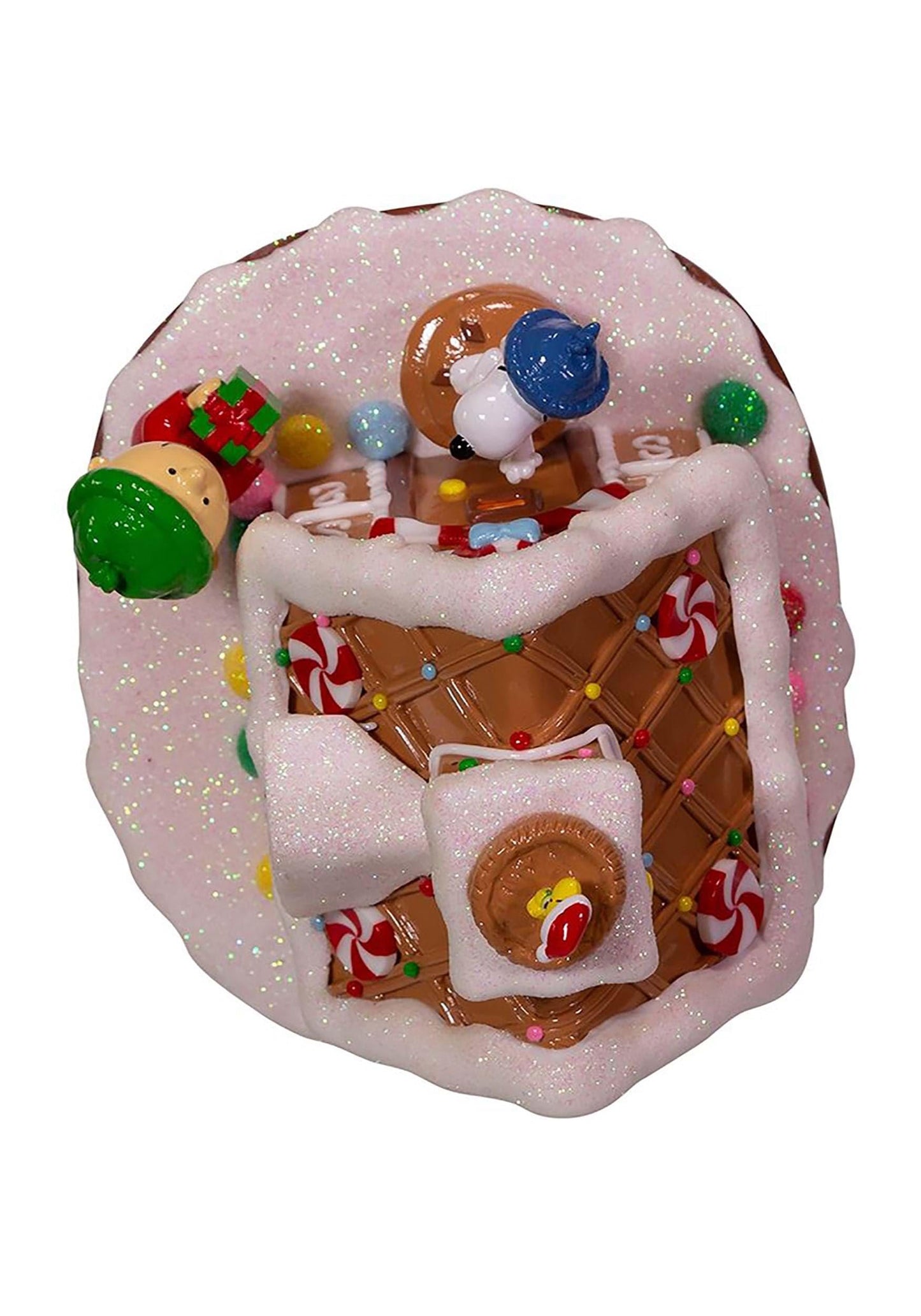 Peanuts Kurt Adler Battery-Operated LED Gingerbread House Table Piece