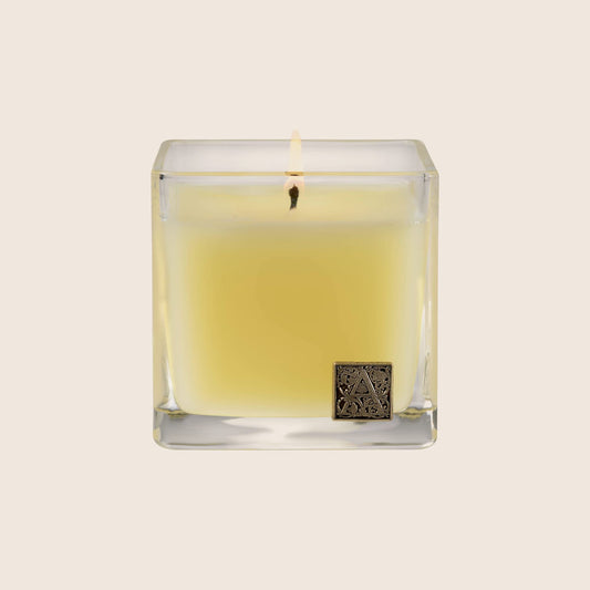 Aromatique Orange Evergreen Cube 12 oz Glass Scented Jar Candle