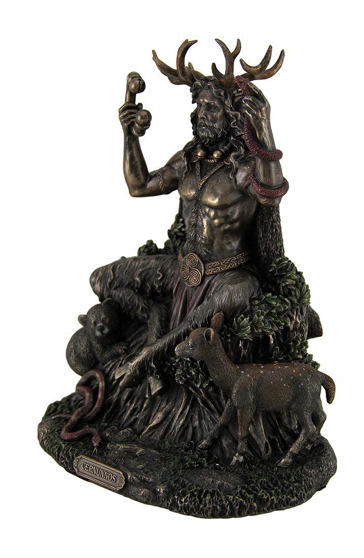 VERONESE DESIGN 9 Inch Cernunnos Celtic Horn God of Nature and Wildlife Cold Cast Resin Statue Bronze Finish