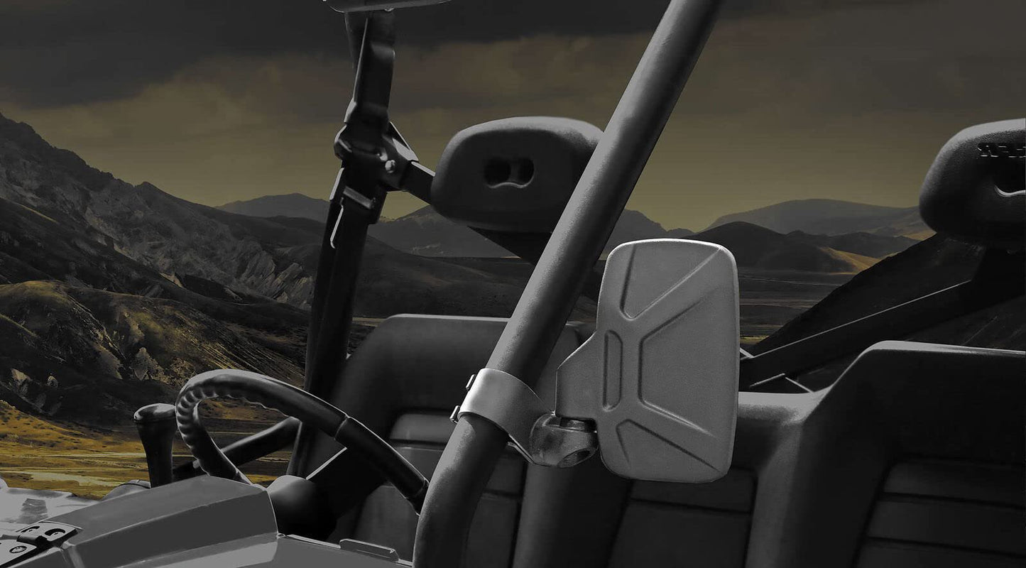 Seizmik Folding UTV Side View Mirrors for Round Tube and ROPS UTV Models | ABS | Compatible with Select Polaris, Can-Am, Kawasaki, CF Moto, Yamaha, Honda, Arctic Cat Models