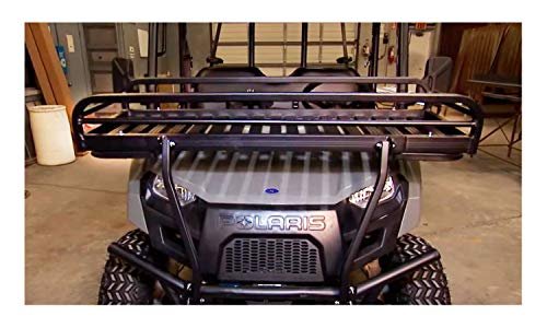Great Day UTV Front Cargo Rack - 18" x 50" x 7" Carrying Cradle - 250 lbs Weight Capacity - Aluminum Frame - Black Powder-Coated Finish, UVFR751