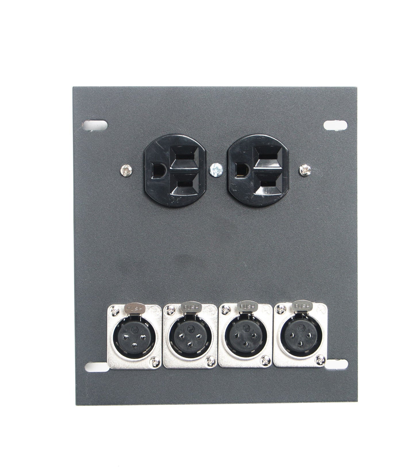 Elite Core FB4 Recessed Floor Box | 4 XLR, 1 Connections, 4-XLRF, Duplex AC